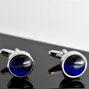Blue Cat Eye Cuff Links